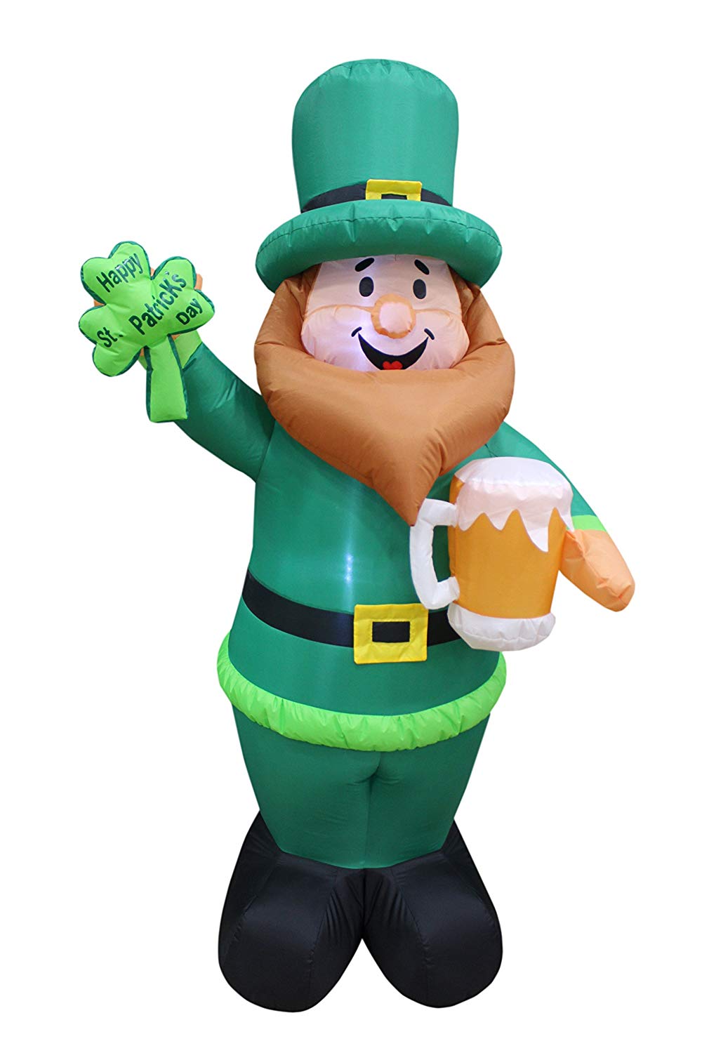 inslife 6Ft Inflatable St Patrick's Day Leprechaun in Bear Drunk Cup Lighted Up Decoration for Indoor and Outdoor 